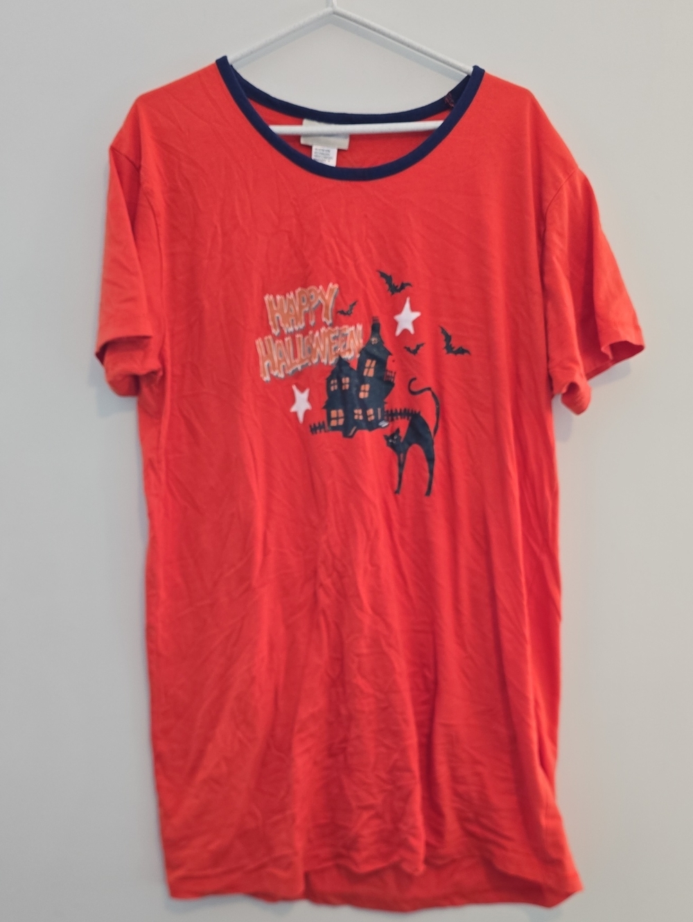 Vintage 90s Orange Happy Halloween Nightie